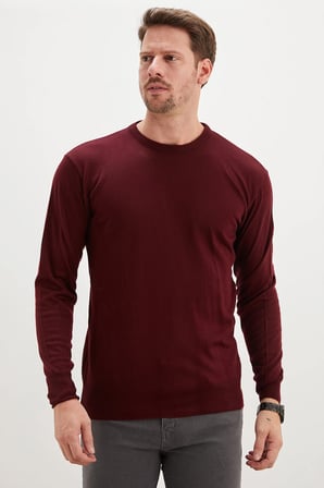 Basic Bisiklet Yaka Regular Fit Triko Kazak