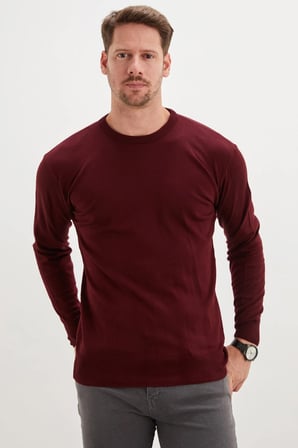 Basic Bisiklet Yaka Regular Fit Triko Kazak