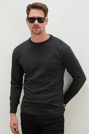 Basic Bisiklet Yaka Regular Fit Triko Kazak