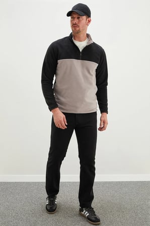Yarım Fermuarlı Regular Fit Polar Sweatshirt