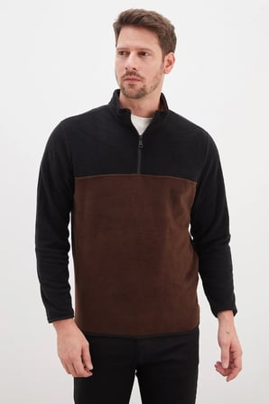 Yarım Fermuarlı Regular Fit Polar Sweatshirt