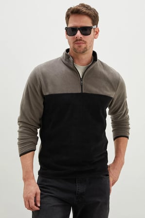 Yarım Fermuarlı Regular Fit Polar Sweatshirt
