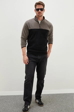 Yarım Fermuarlı Regular Fit Polar Sweatshirt