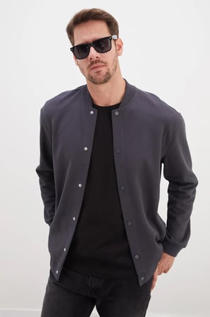 Çıtçıtlı Pike Kumaş Regular Fit Ceket