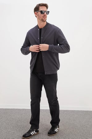Çıtçıtlı Pike Kumaş Regular Fit Ceket