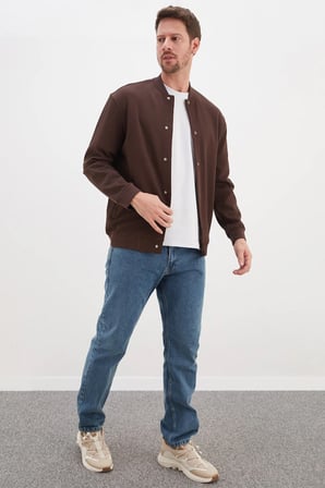 Çıtçıtlı Pike Kumaş Regular Fit Ceket