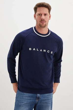 Balance Baskılı Garnili Modal Sweatshirt