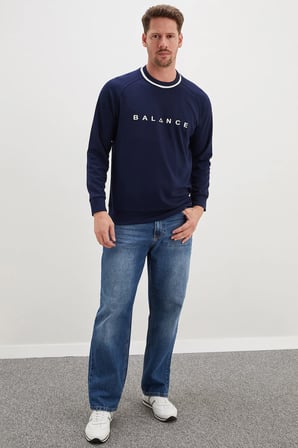 Balance Baskılı Garnili Modal Sweatshirt
