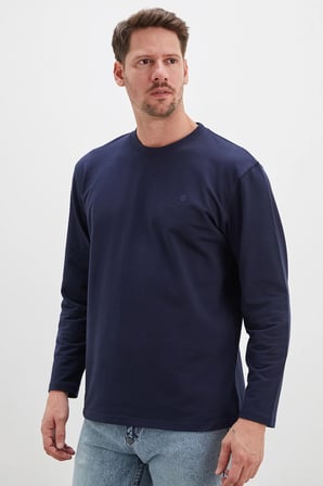 Baskılı Bisiklet Yaka Sweatshirt