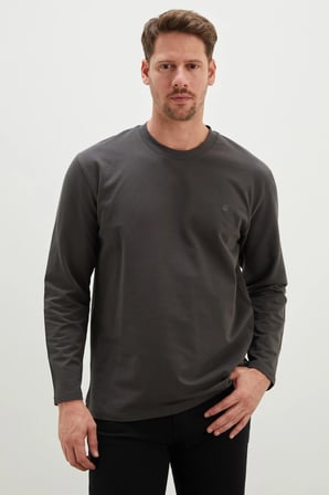 Baskılı Bisiklet Yaka Sweatshirt