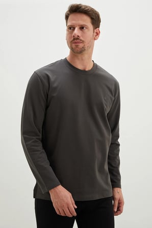 Baskılı Bisiklet Yaka Sweatshirt