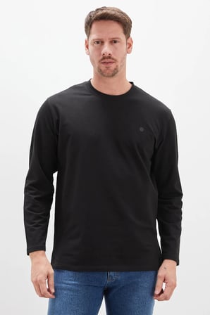 Baskılı Bisiklet Yaka Sweatshirt