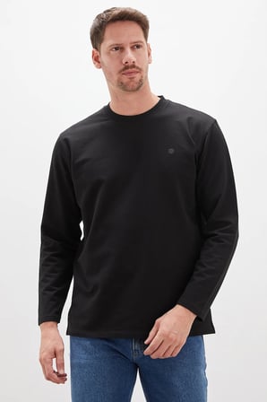 Baskılı Bisiklet Yaka Sweatshirt
