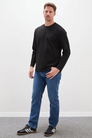 Baskılı Bisiklet Yaka Sweatshirt
