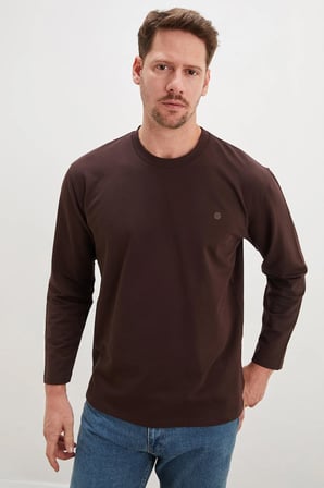 Baskılı Bisiklet Yaka Sweatshirt