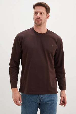 Baskılı Bisiklet Yaka Sweatshirt