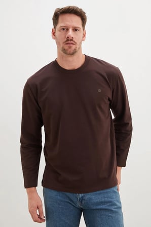 Baskılı Bisiklet Yaka Sweatshirt