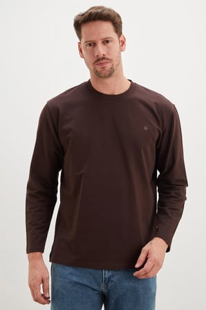 Baskılı Bisiklet Yaka Sweatshirt