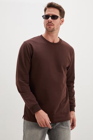 3 İplik Ribanalı Bisiklet Yaka Sweatshirt