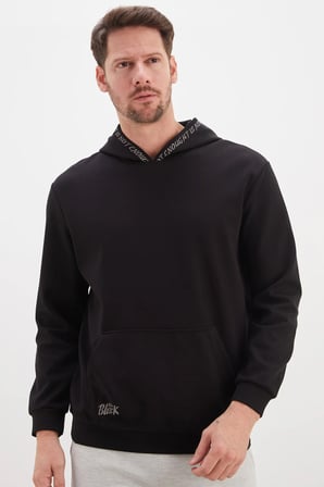 Baskılı Kapüşonlu Kanguru Cepli Sweatshirt