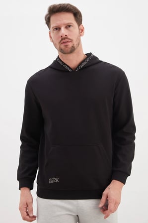 Baskılı Kapüşonlu Kanguru Cepli Sweatshirt