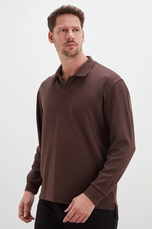 Basic Apaş Yaka Modal Sweatshirt