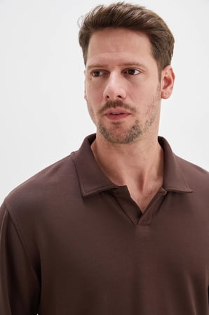 Basic Apaş Yaka Modal Sweatshirt