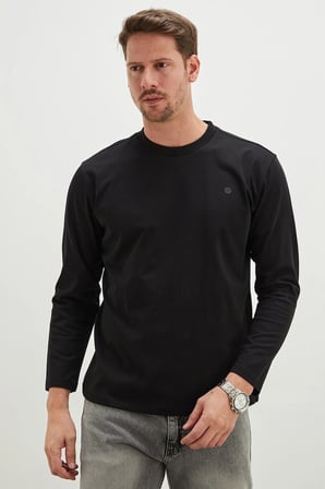 Baskılı Bisiklet Yaka Sweatshirt