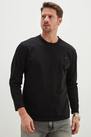 Baskılı Bisiklet Yaka Sweatshirt