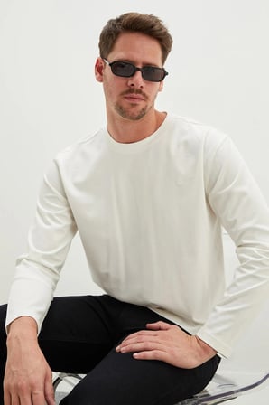 Baskılı Bisiklet Yaka Sweatshirt