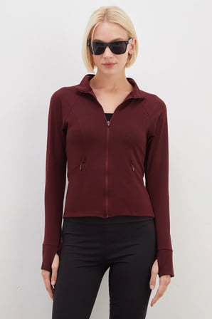 Parmak Geçirmeli Dalgıç Kumaş Slim Fit Ceket