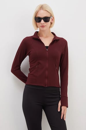 Parmak Geçirmeli Dalgıç Kumaş Slim Fit Ceket