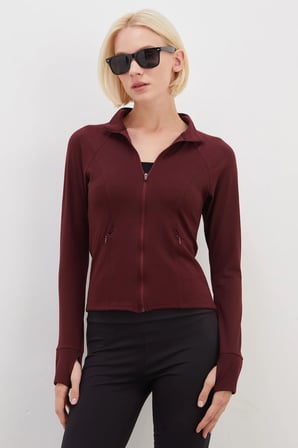 Parmak Geçirmeli Dalgıç Kumaş Slim Fit Ceket