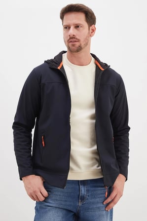 Fermuarlı Kapüşonlu Softshell Ceket