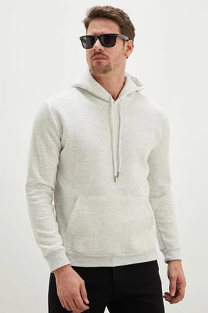 3 İplik Basic Kapüşonlu Kanguru Cepli Sweatshirt