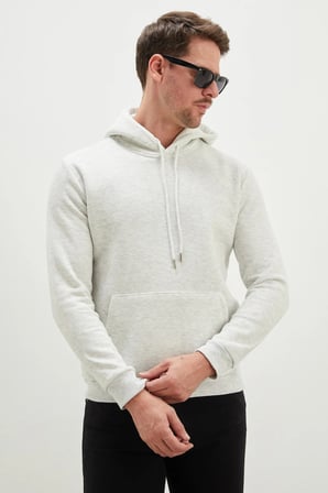 3 İplik Basic Kapüşonlu Kanguru Cepli Sweatshirt