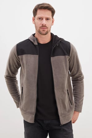 Fermuarlı Kapüşonlu Polar Sweatshirt