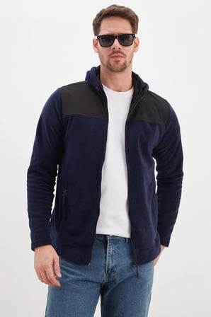 Fermuarlı Kapüşonlu Polar Sweatshirt
