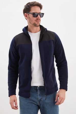 Fermuarlı Kapüşonlu Polar Sweatshirt
