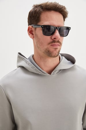 Baskılı Kapüşonlu Kanguru Cepli Sweatshirt