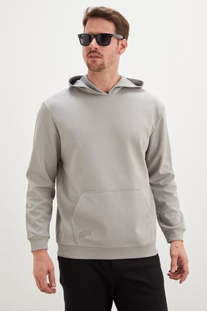 Baskılı Kapüşonlu Kanguru Cepli Sweatshirt