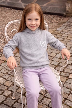 3 İ̇plik Kalp Baskılı Kapüşonlu Kız Çocuk Sweatshirt