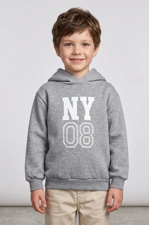 3 İ̇plik Yazı Ve Sayı Baskılı Kapüşonlu Erkek Çocuk Sweatshirt