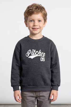 3 İ̇plik Pitcher Yazı Baskılı Erkek Çocuk Sweatshirt