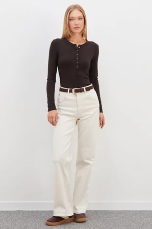 Yarım Çıtçıtlı Slim Fit Bluz