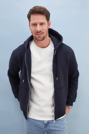 3 İplik Kanguru Cepli kapüşonlu Sweatshirt