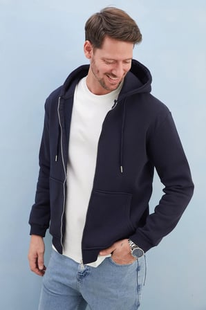 3 İplik Kanguru Cepli kapüşonlu Sweatshirt