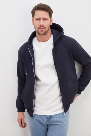 3 İplik Kanguru Cepli kapüşonlu Sweatshirt