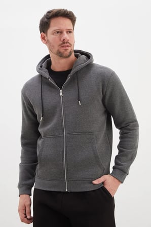 3 İplik Kanguru Cepli kapüşonlu Sweatshirt