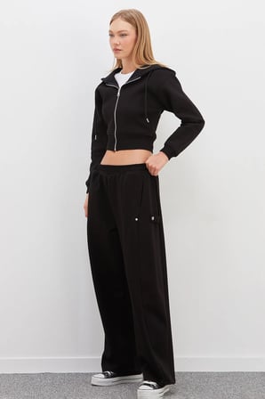 Yanları Çıtçıtlı Beli Lastikli Eşofman Altı